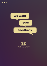 We Want Your Feedback Poster