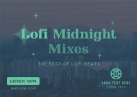 Lofi Midnight Music Postcard