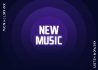 New Music Button Postcard Design