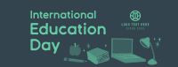 Cute Education Day Facebook Cover