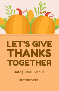 Lets Give Thanks Invitation