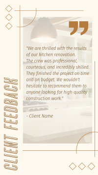 Client Feedback on Construction Video