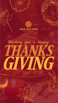 Thanksgiving Typography Greeting TikTok Video Design