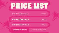Price List Quirky Animation