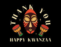 Kwanzaa African Mask  Thank You Card Design