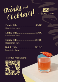 Classy Bar Drinks Menu