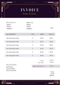 Stylish Art Deco Business Invoice