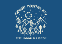 Midnight Mountain View Postcard Design