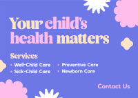 Pediatric Clinic Postcard example 3