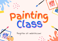 Quirky Painting Class Postcard