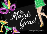 Mardi Gras Flapper Postcard