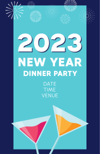 New Year Dinner Party Invitation