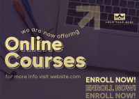 Online Courses Enrollment Postcard