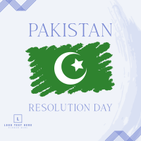 Pakistan Day Brush Flag Linkedin Post