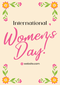 Women's Day Floral Corners Poster