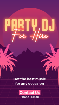 Synthwave DJ Party Service Instagram Story