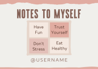 Note to Self List Postcard