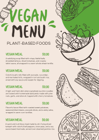 Plant-Based Food Vegan Menu