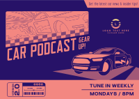 Fast Car Podcast Postcard Design