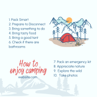 How to enjoy camping Instagram Post