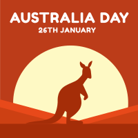 Kangaroo Silhouette Instagram Post Design