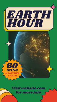 Retro Earth Hour Reminder Facebook Story