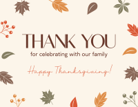 Thanksgiving Autumn Leaves Thank You Card