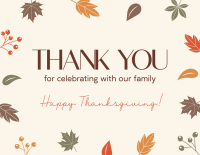 Thanksgiving Autumn Leaves Thank You Card Image Preview