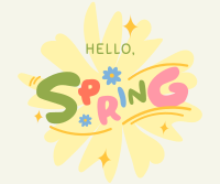 Playful Hello Spring Facebook Post