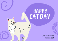 Swirly Cat Day Postcard