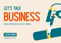 Business Talk Podcast Postcard Design