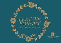 Geometric Poppy Remembrance Day Postcard