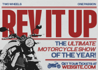 Modern Nostalgia Motorcycle Show Postcard Design