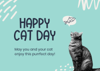 Simple Cat Day Postcard