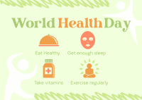 Health Day Tips Postcard