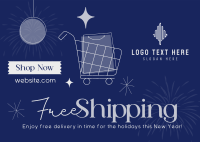 New Year Shipping Postcard