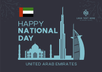 UAE National Day Landmarks Postcard