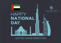 UAE National Day Landmarks Postcard Design