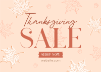 Elegant Thanksgiving Sale Postcard Image Preview