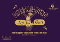 Cheerleading Tryouts Announcement Postcard