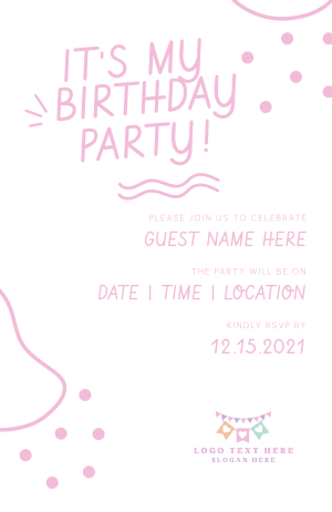 Birthday Party Doodles Invitation Image Preview