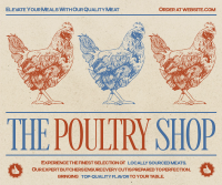 Modern Nostalgia Poultry Shop Facebook Post Design