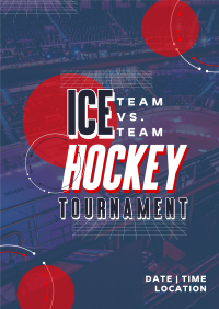 Sporty Ice Hockey Tournament Poster