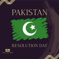 Pakistan Day Brush Flag Instagram Post