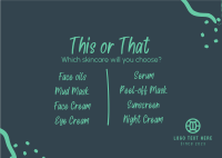 This or That Skincare Postcard