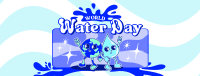 Cartoon Water Day Facebook Cover