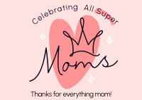 Super Moms Greeting Postcard