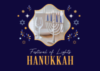 Celebrate Hanukkah Family Postcard