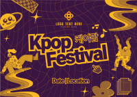 Trendy K-pop Playlist Postcard