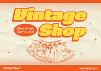 Vintage Clothing Shop Postcard Design